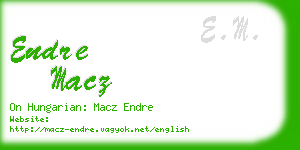 endre macz business card